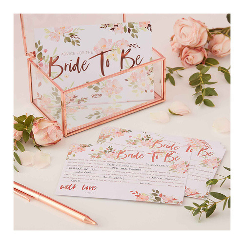 Floral Hen Party Bride To Be Advice Cards 10 Pack