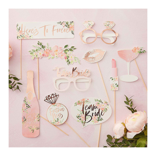 Floral Hen Party Photo Booth Props 10 Pack