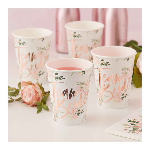 Floral Hen Party Paper Cups 8 Pack