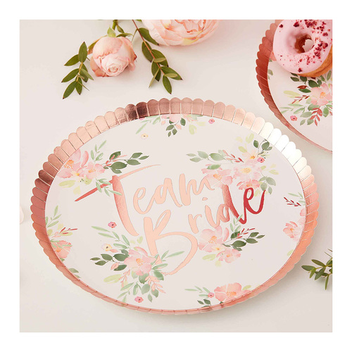Floral Hen Party Paper Plates 8 Pack