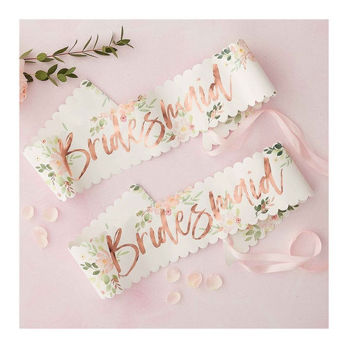 Floral Hen Party Bridesmaid Sashes