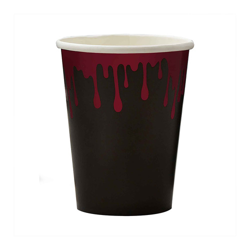 Fright Night Blood Drip Paper Party Cups FSC 266ml 8 Pack