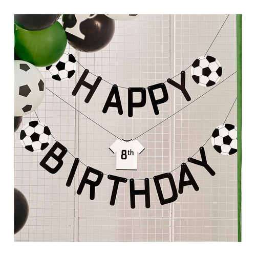 Kick Off Party Football Happy Birthday Bunting