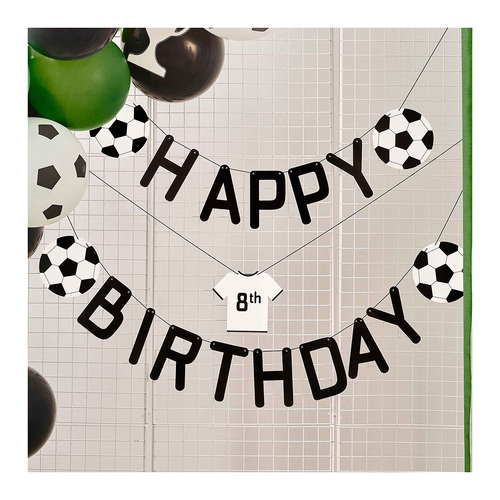 Kick Off Party Football Happy Birthday Bunting