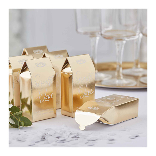 Gold Wedding Confetti Boxes