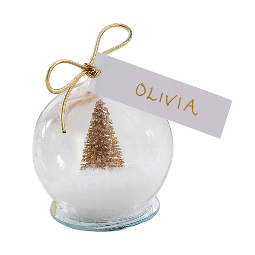 Gold Glitter Snow Globe Place Card Holders 4 Pack