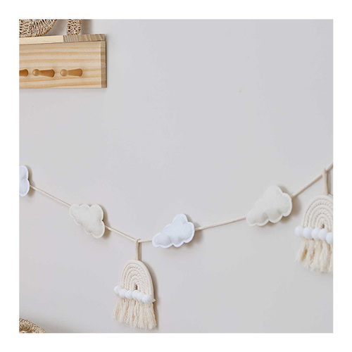 Hello Baby Macrame Rainbows & Clouds Nursery Baby Bunting