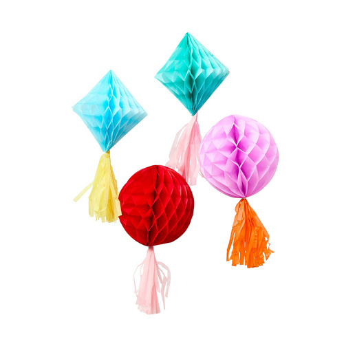 Bright Banquet Tassel Honeycombs 4 Pack