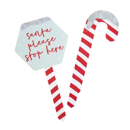 Good Cheer Candy Cane Garden Signs 2 Pack
