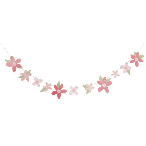 Little Princess Pink Flower Card Garland 2m