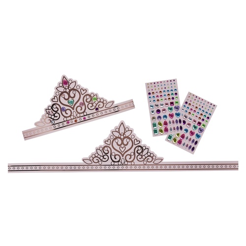 Little Princess DIY Princess Paper Tiara Kit & Gem Stickers 4 Pack