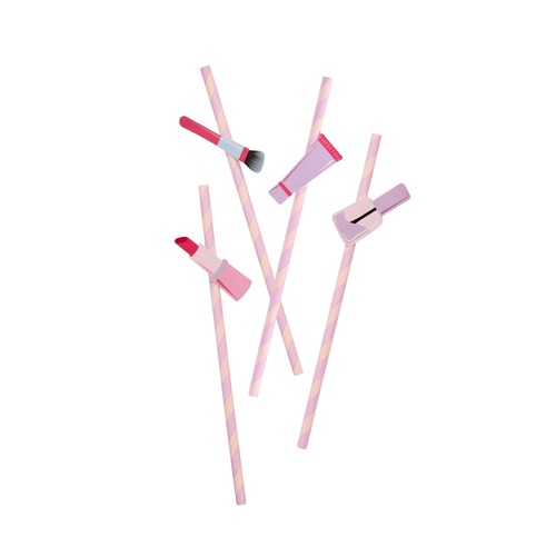 Pamper Party Make Up Paper Straws 16 Pack