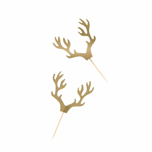 Cosy Christmas Antler Cupcake Topper 12 Pack