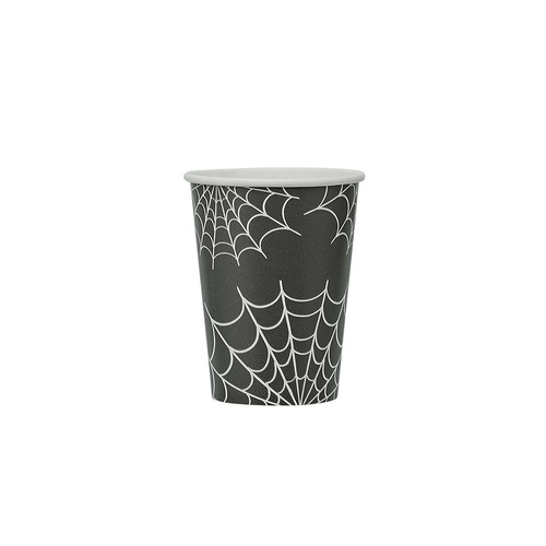 Retro Halloween Cobweb Paper Cups 266ml 8 Pack