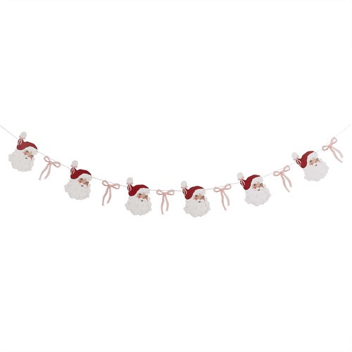 Santa Baby Santa & Bow Card Garland 2m