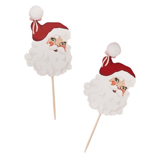Santa Baby Pom Pom Cupcake Toppers 12 Pack