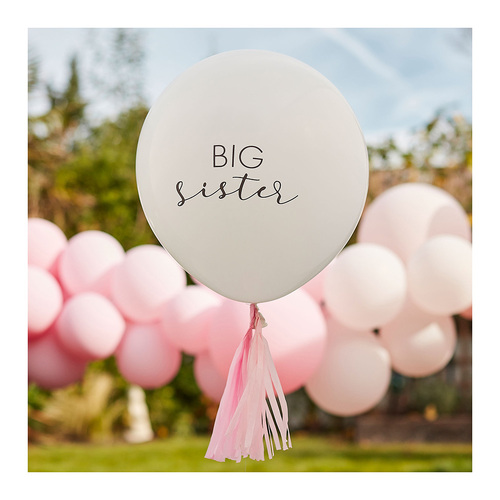 Hello Baby Balloon Big Sister White 3 Pack