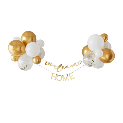 Hello Baby Balloon Backdrop Welcome Home Baby Kit Gold