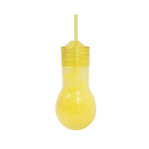 Yellow Bulb Drinking Cup With Straw
