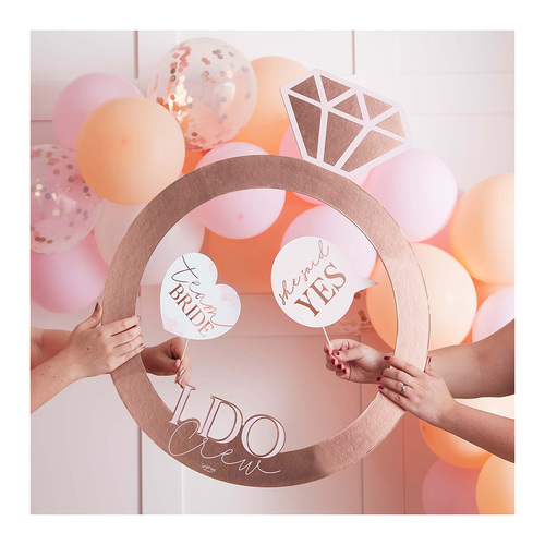 Hen Party Rose Gold Ring Photo Booth Frame