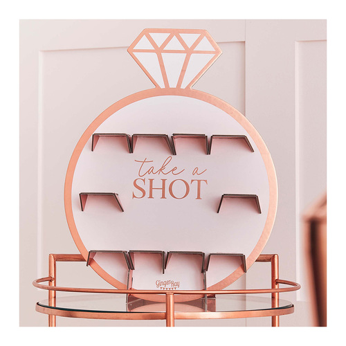 Hen Party Rose Gold Ring Shot Wall