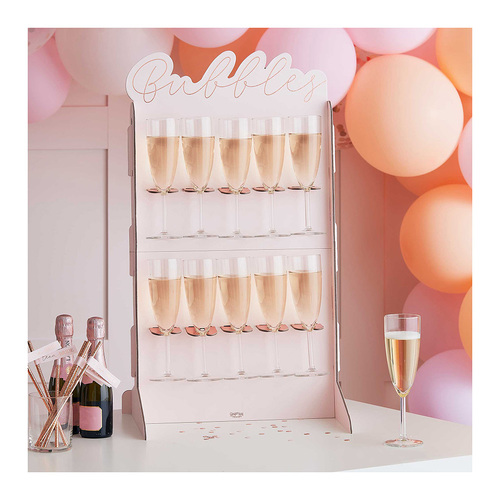 Hen Party Rose Gold Foiled & Blush Cut Out Prosecco Wall