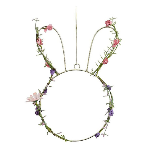 Hop This Way Contemporary Easter Bunny Wreath with Foliage