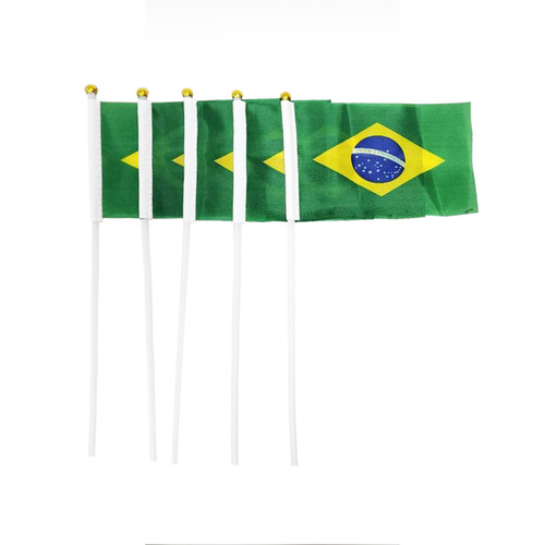 Brazil Hand Flags 5 Pack