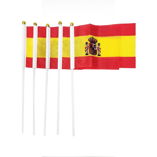 Spain Hand Flags 5 Pack