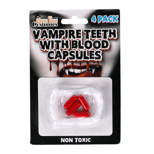 Vampire Teeth with 4 Blood Capsule
