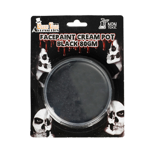 Halloween Makeup Facepaint Cream Pot Black 80grams