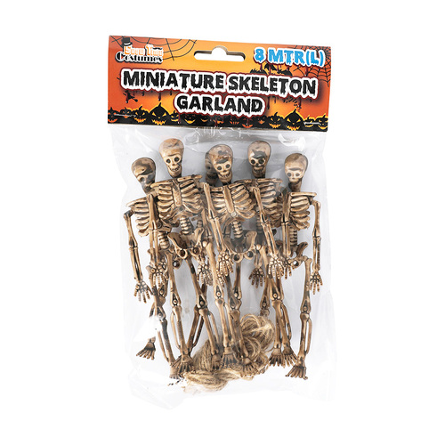 Mini Skeletons Garland 8m 6 Pack