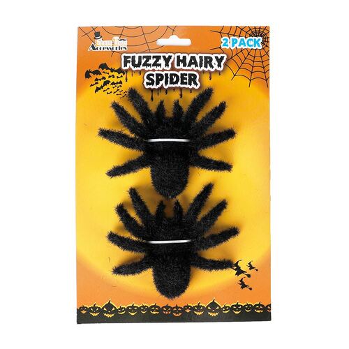 Hairy Fuzzy Spider 2pk 11x10cm
