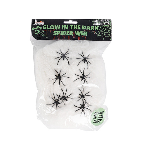 Glow in Dark Spiderweb with 8 Spider 100G