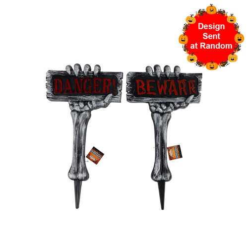 Skeleton Hand Plaque Garden Stake 24x28cm