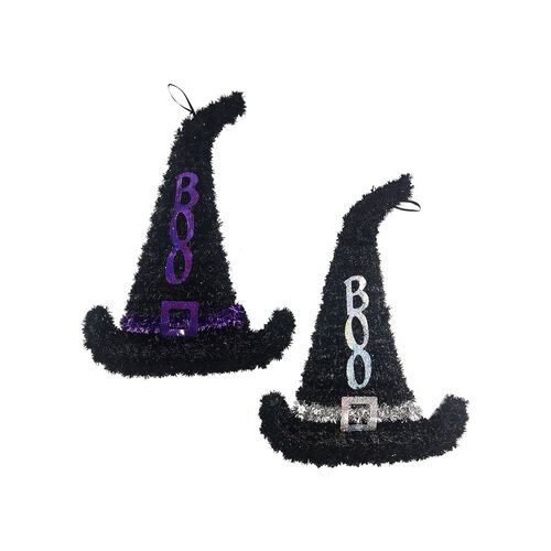 Halloween Tinsel Decoration Boo Hat 40x30cm