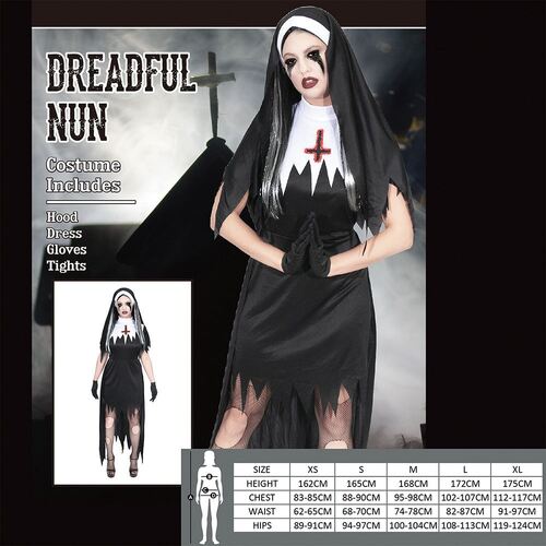 Dreadful Halloween Nun Costume For Women