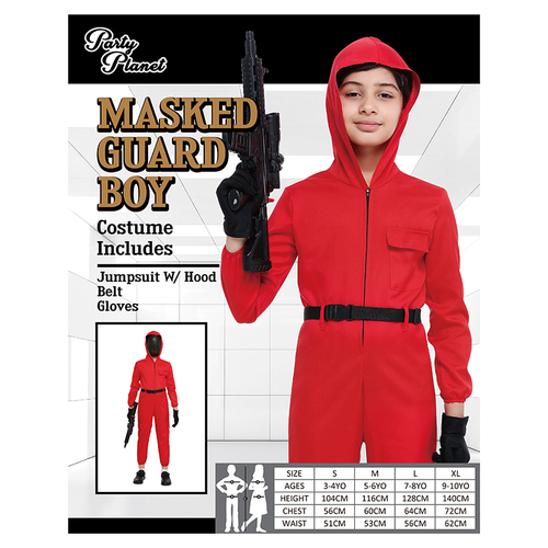 Kids Masked Guard Jumpsuit Costume