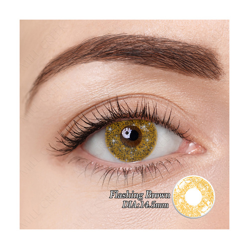 Flashing Brown Contact Lens