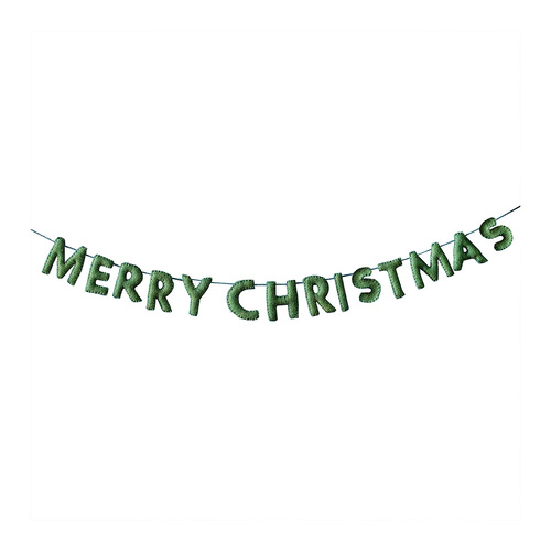 Merry & Bright Green Felt Merry Christmas Bunting