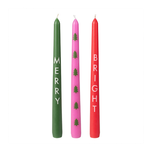 Merry & Bright Dinner Candles 3 Pack