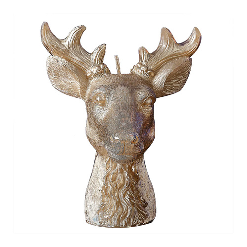 Merry & Bright Gold Stag Candle