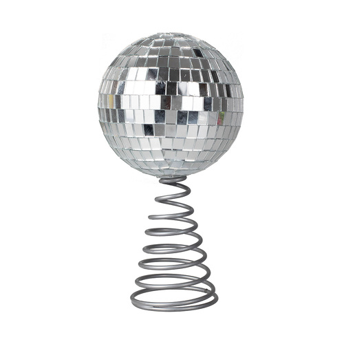 Merry & Bright Silver Disco Ball Tree Topper