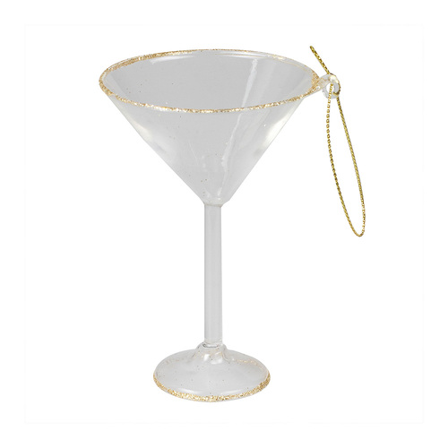 Merry & Bright Novelty Martini Glass Hanging Tree Decoration