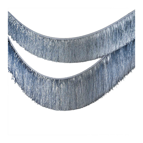 Merry & Bright Silver Tinsel Garland Decoration
