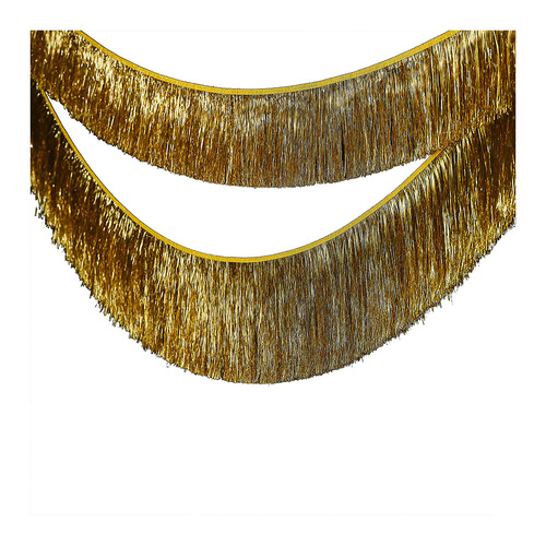 Merry & Bright Gold Tinsel Garland Decoration