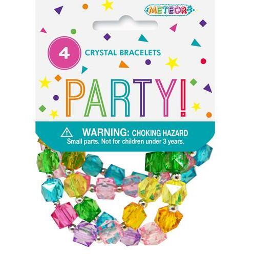 Crystal Bead Bracelets 4 Pack
