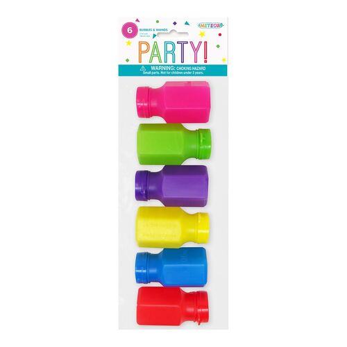 Bubble Bottles & Wands 6 Pack