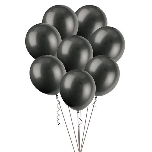 25cm Jet Black Decorator Balloons 20 Pack