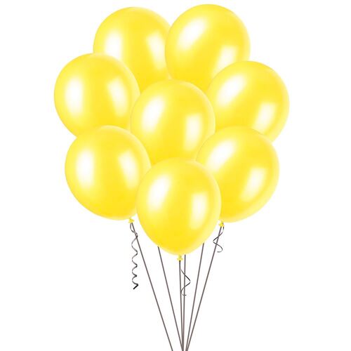 25cm Sunburst Yellow Decorator Balloons 20 Pack